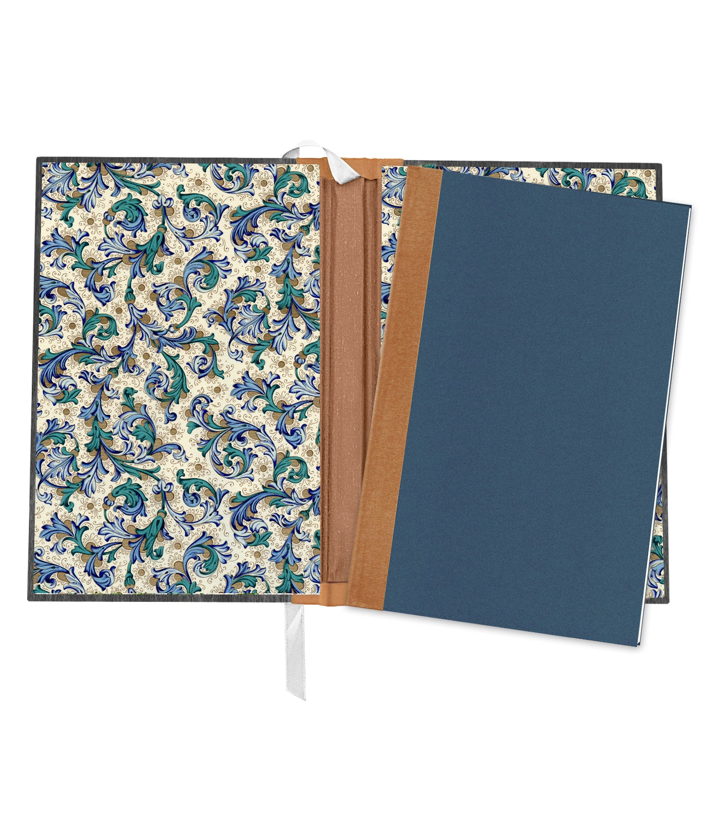 Warbler Blue Miner Magnetic Wooden Journal, Black & Gray
