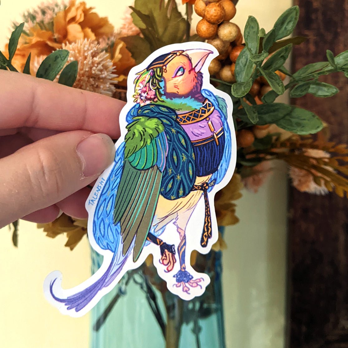 3.5" waterproof vinyl sticker, Gouldian Finch