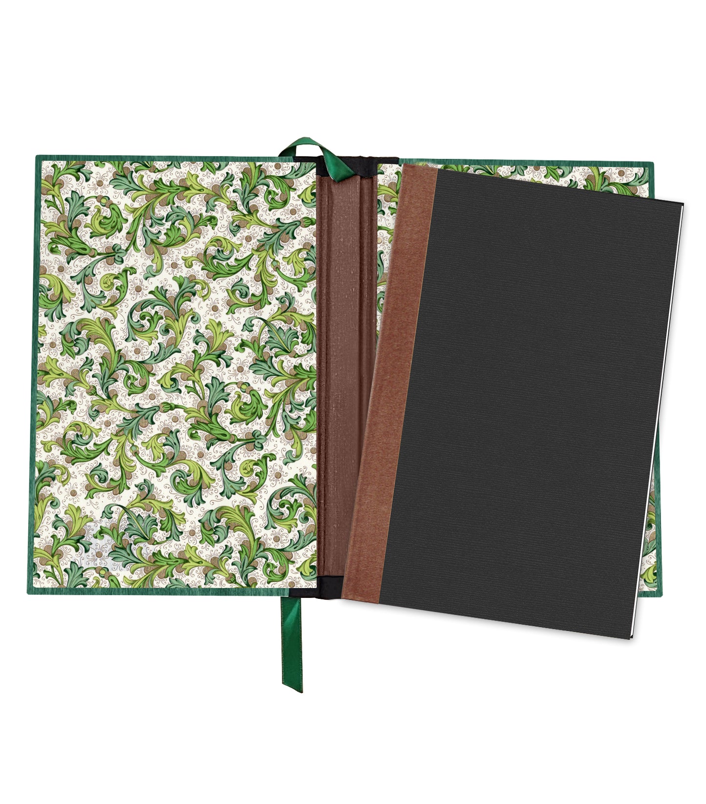 Triquetra Spellbook Magnetic Wooden Journal, Green & Teal