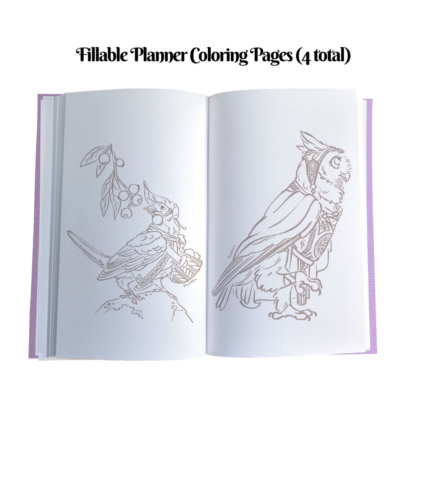 Mage Priest Magpie Magnetic Wooden Journal, Green & Lavender