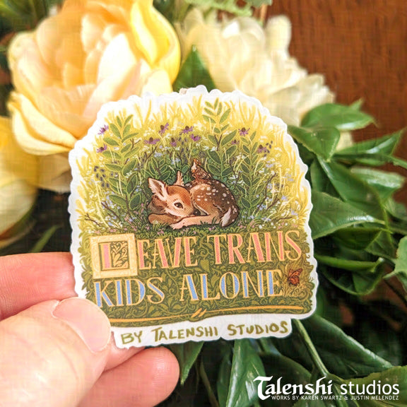 2" - 2.75" Leave Trans Kids Alone, Waterproof Vinyl Sticker