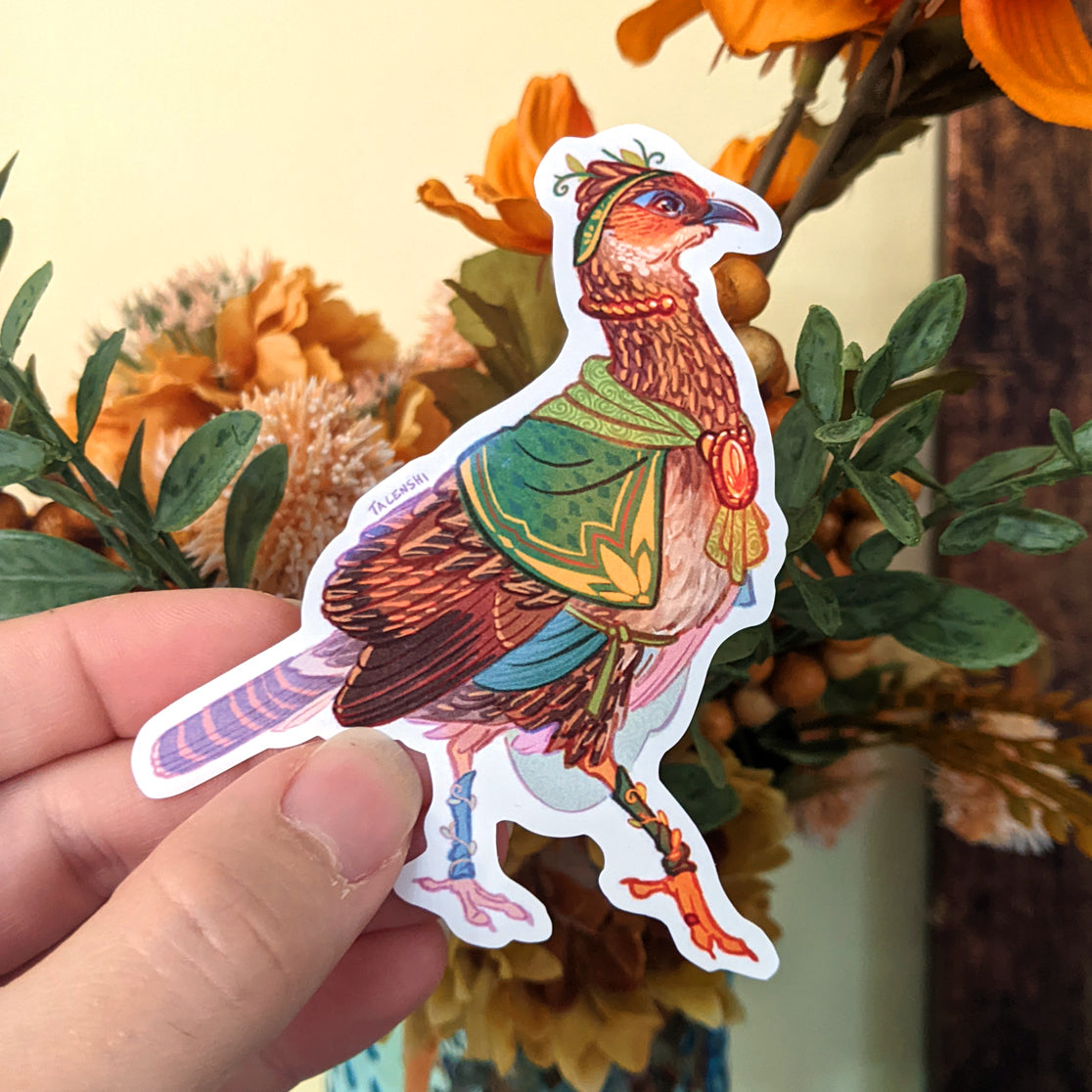 3.5" Himalayan Monal Pheasant Waterproof Vinyl Sticker by Talenshi