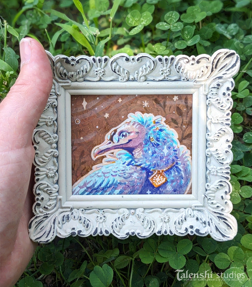 Starry Black Vulture, Original Framed Artwork by Talenshi