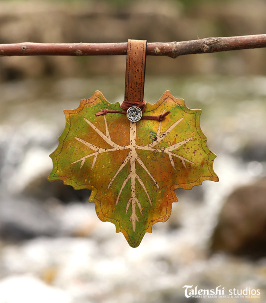 Cork Leather Zipper Pouch - Green Sycamore