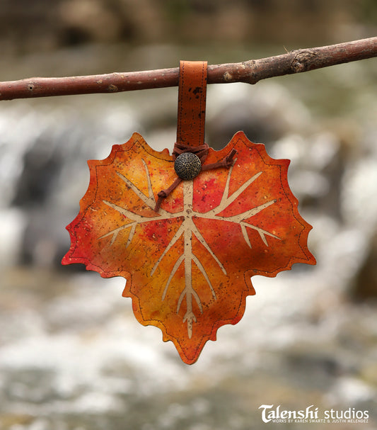 Cork Leather Zipper Pouch - Red Sycamore