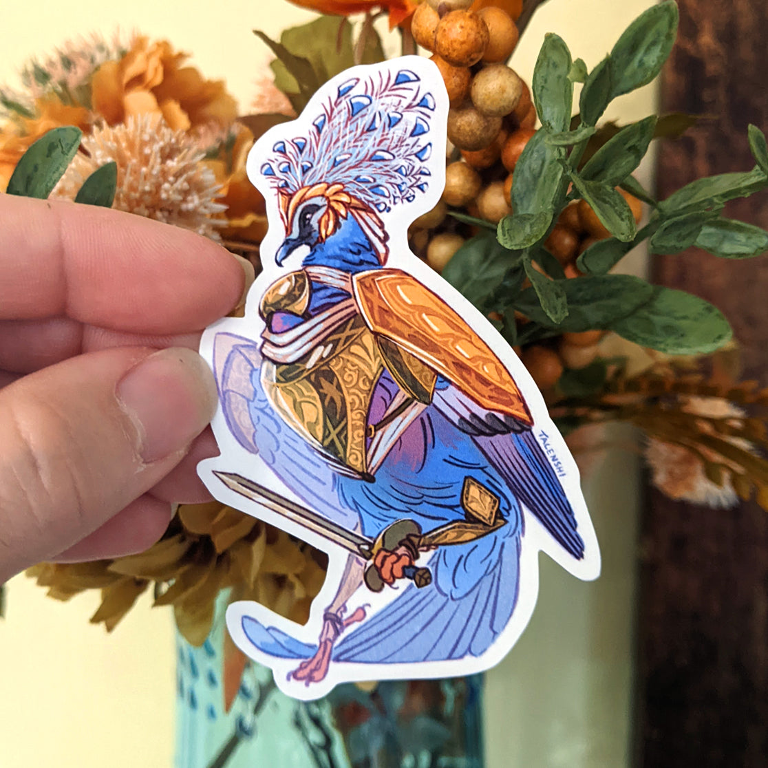 3.5" Victoria Crowned Pigeon Waterproof Vinyl Sticker by Talenshi