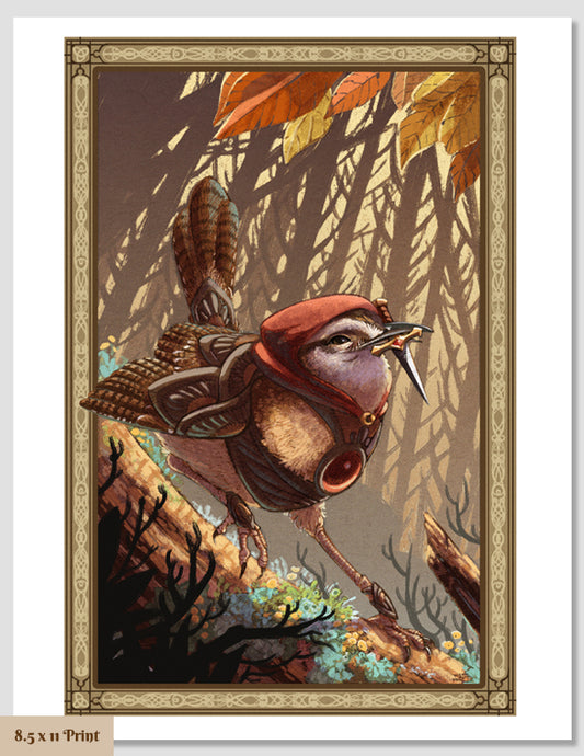 Assassin Wren Print 8.5" x 11" Giclee Print by Talenshi
