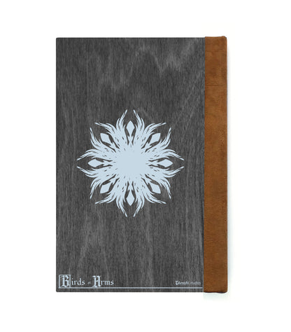 Warbler Blue Miner Magnetic Wooden Journal, Black & Gray