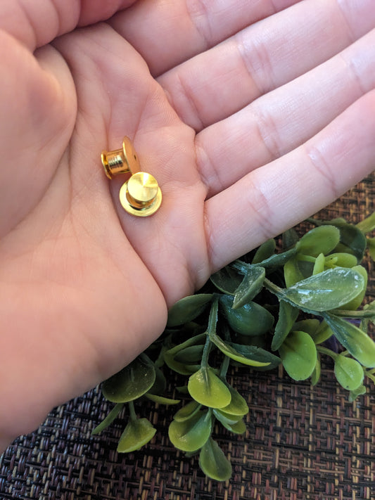 Locking Pin Backs - Brass Colored