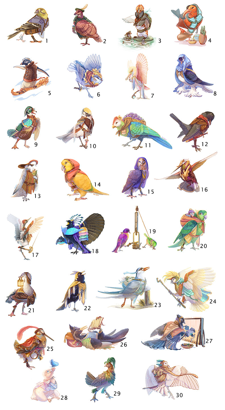 Mystery 2" Sticker Pack, Avian August 2022 (10 pack)