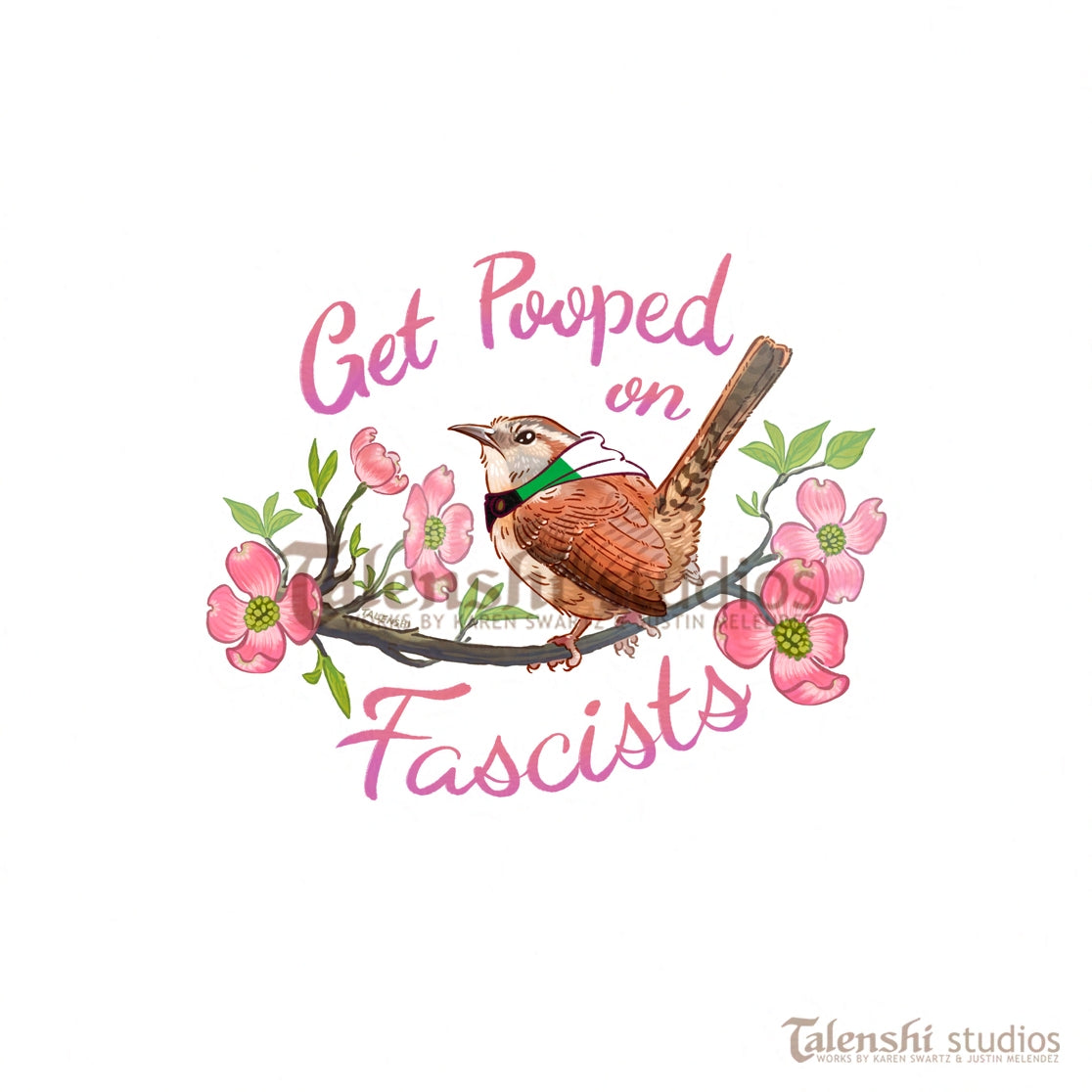 2.5" - 3" Anti-Fascist Wren Vinyl Sticker (Pride Version)