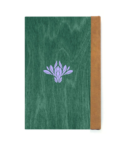Scarabesque Beetle Magnetic Wooden Journal, Green & Lavender