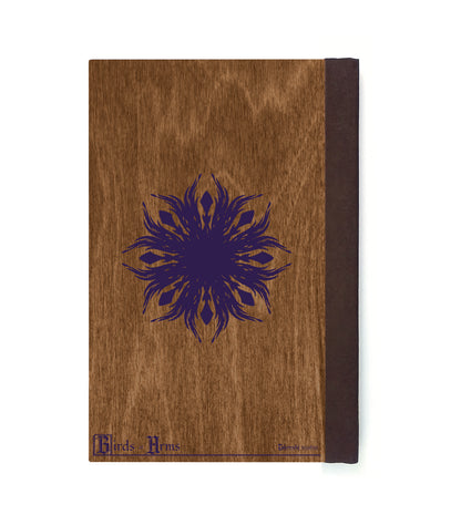 Puffin Merchant Magnetic Wooden Journal, Brown & Dark Purple