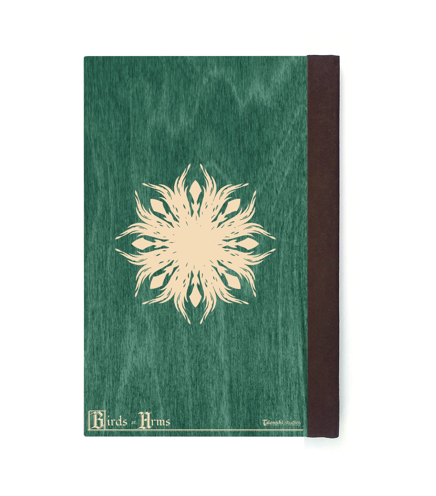 Heron Fencer Magnetic Wooden Journal, Green & Cream