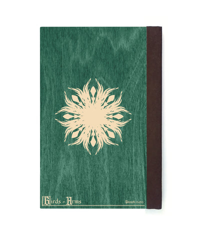 Heron Fencer Magnetic Wooden Journal, Green & Cream