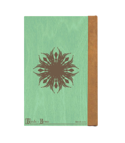 Heron Fencer Magnetic Wooden Journal, Jade & Lichen