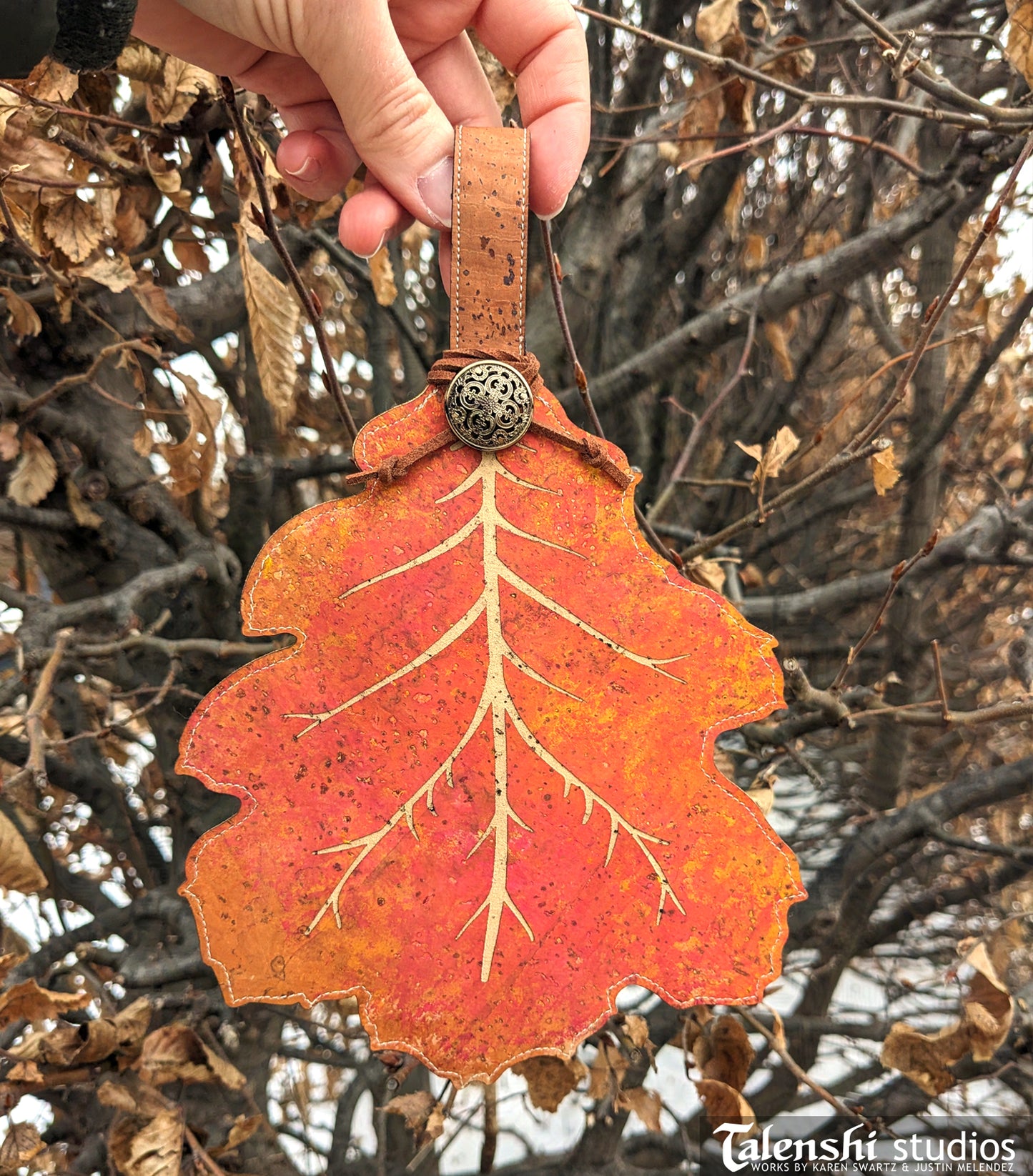 Autumn Red Oak Leaf Wallet or Coin Purse (2 sizes)