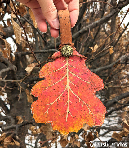 Autumn Red Oak Leaf Wallet or Coin Purse (2 sizes)