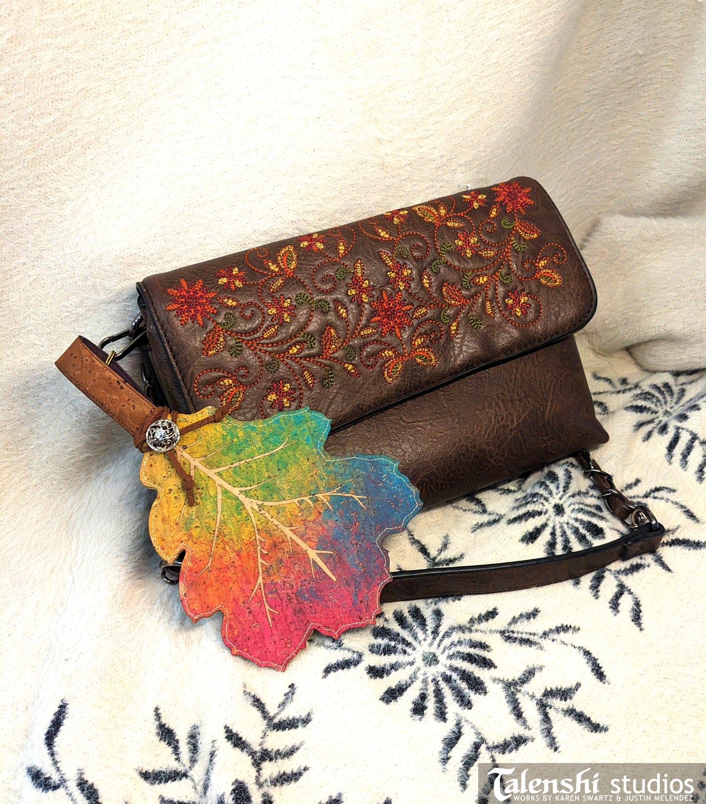 Rainbow Oak Leaf Wallet or Coin Purse (2 sizes)