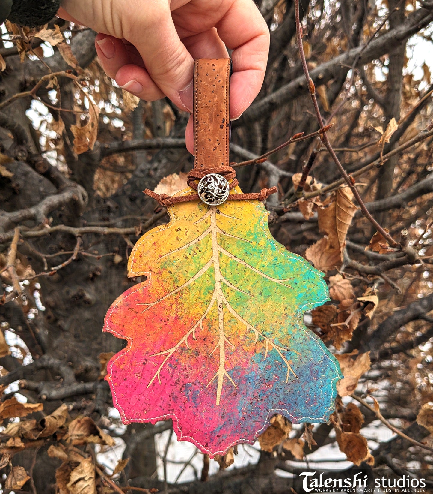 Rainbow Oak Leaf Wallet or Coin Purse (2 sizes)