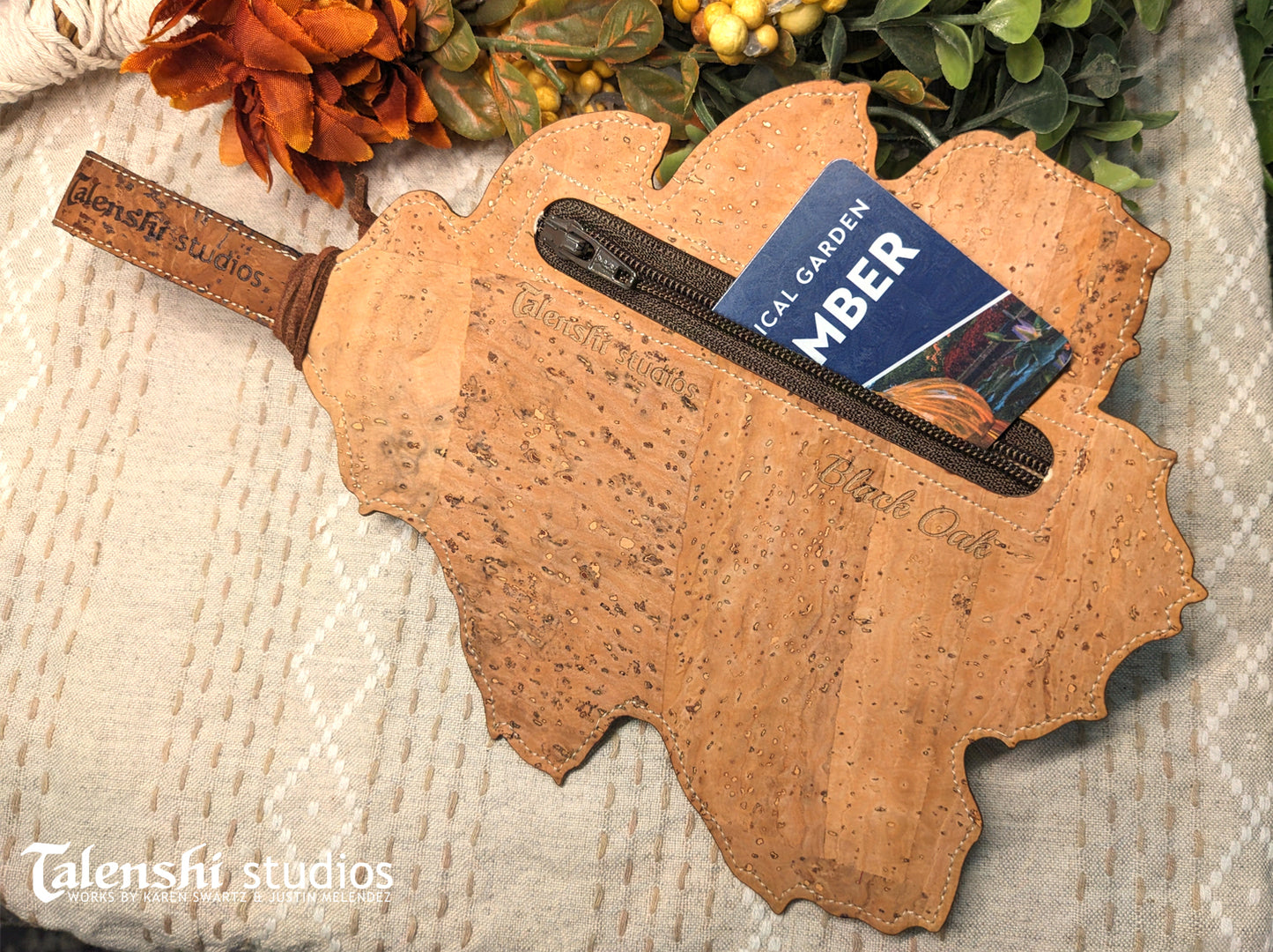 Autumn Red Oak Leaf Wallet or Coin Purse (2 sizes)