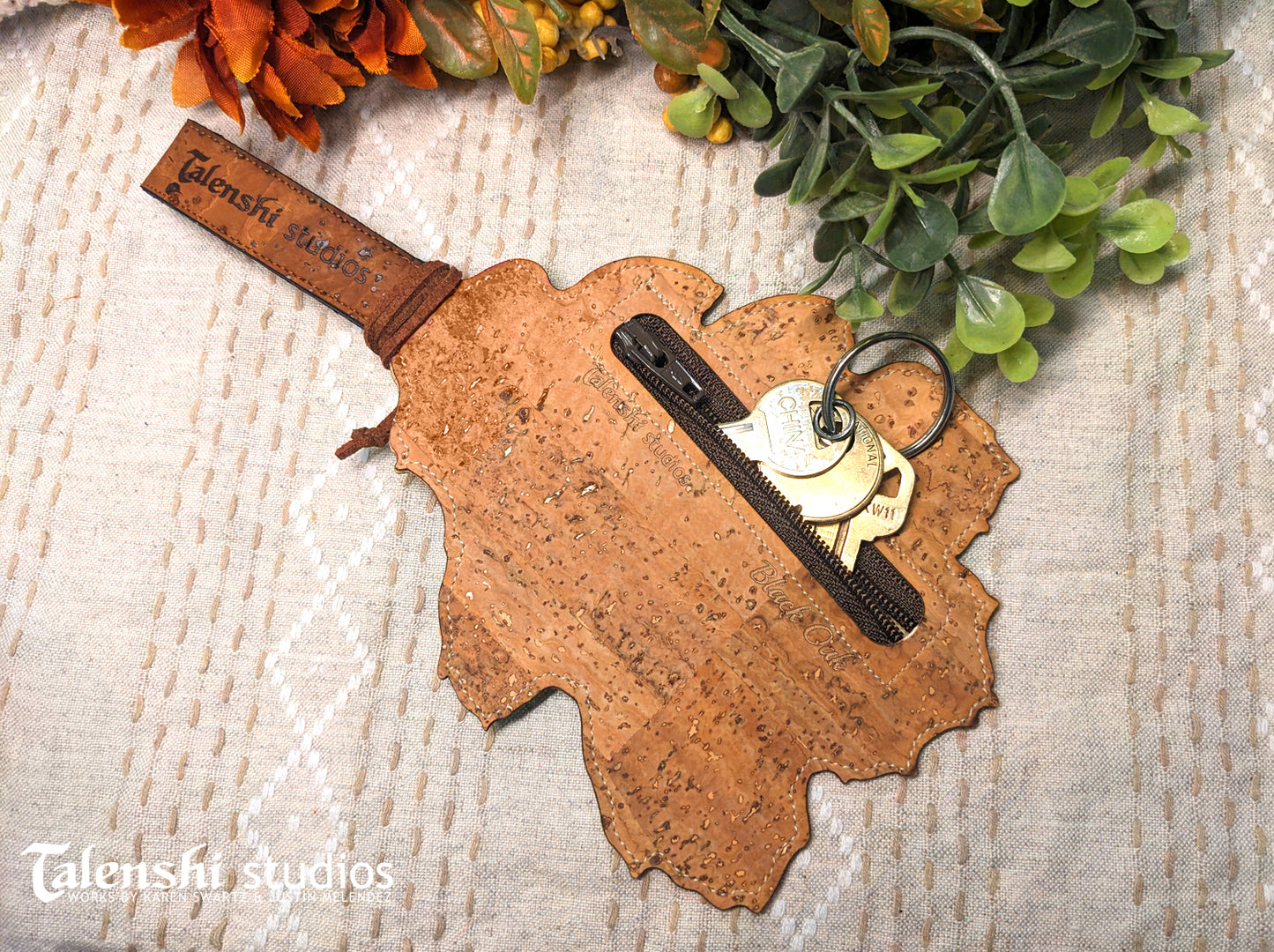 Autumn Red Oak Leaf Wallet or Coin Purse (2 sizes)