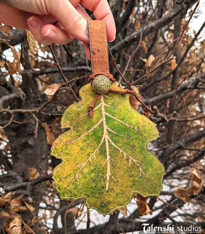 Spring Green Oak Leafd Wallet or Coin Purse (2 sizes)