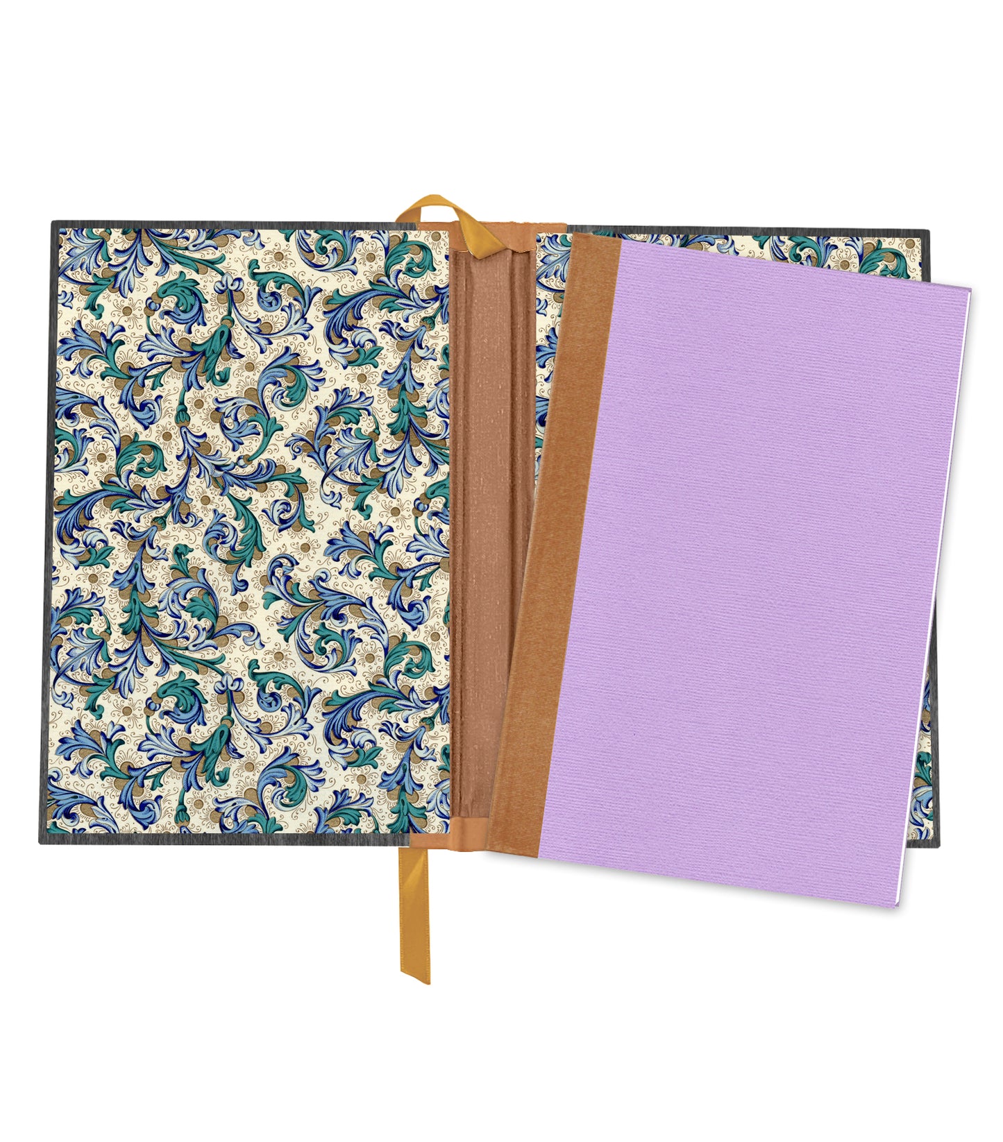 Spiraling Sharks Magnetic Wooden Journal, Black & Lavender