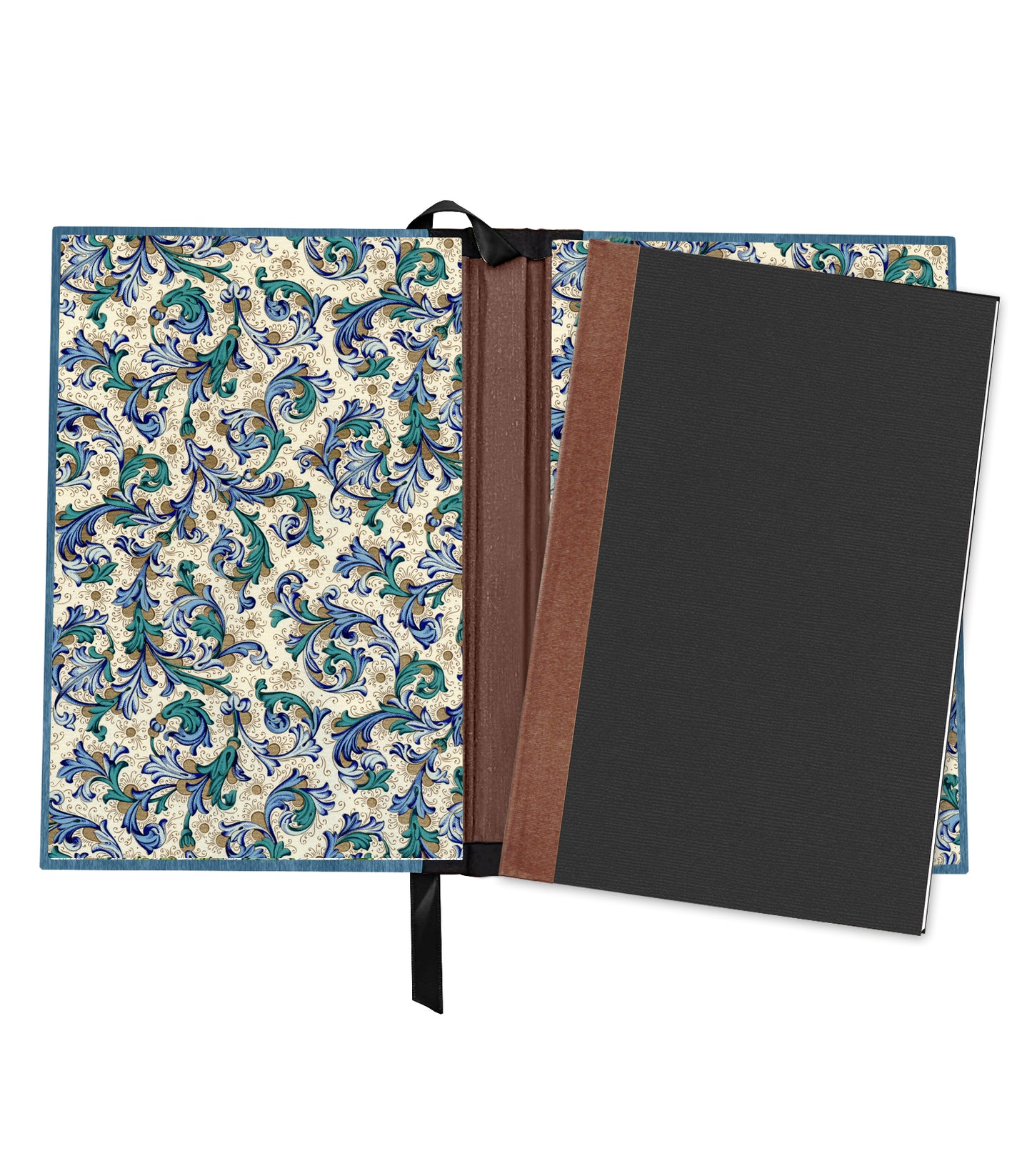 Aurora Moose Magnetic Wooden Journal, Blue & Black