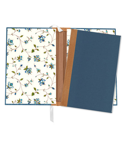 Spiraling Sharks Magnetic Wooden Journal, Blue & Cream