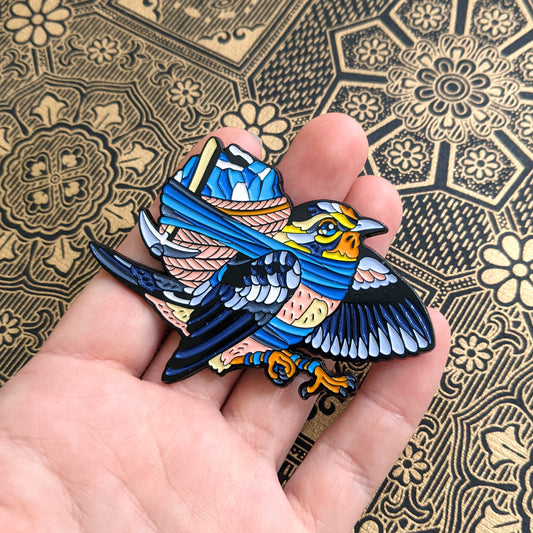 Blue Miner, Warbler - Soft Enamel Pin