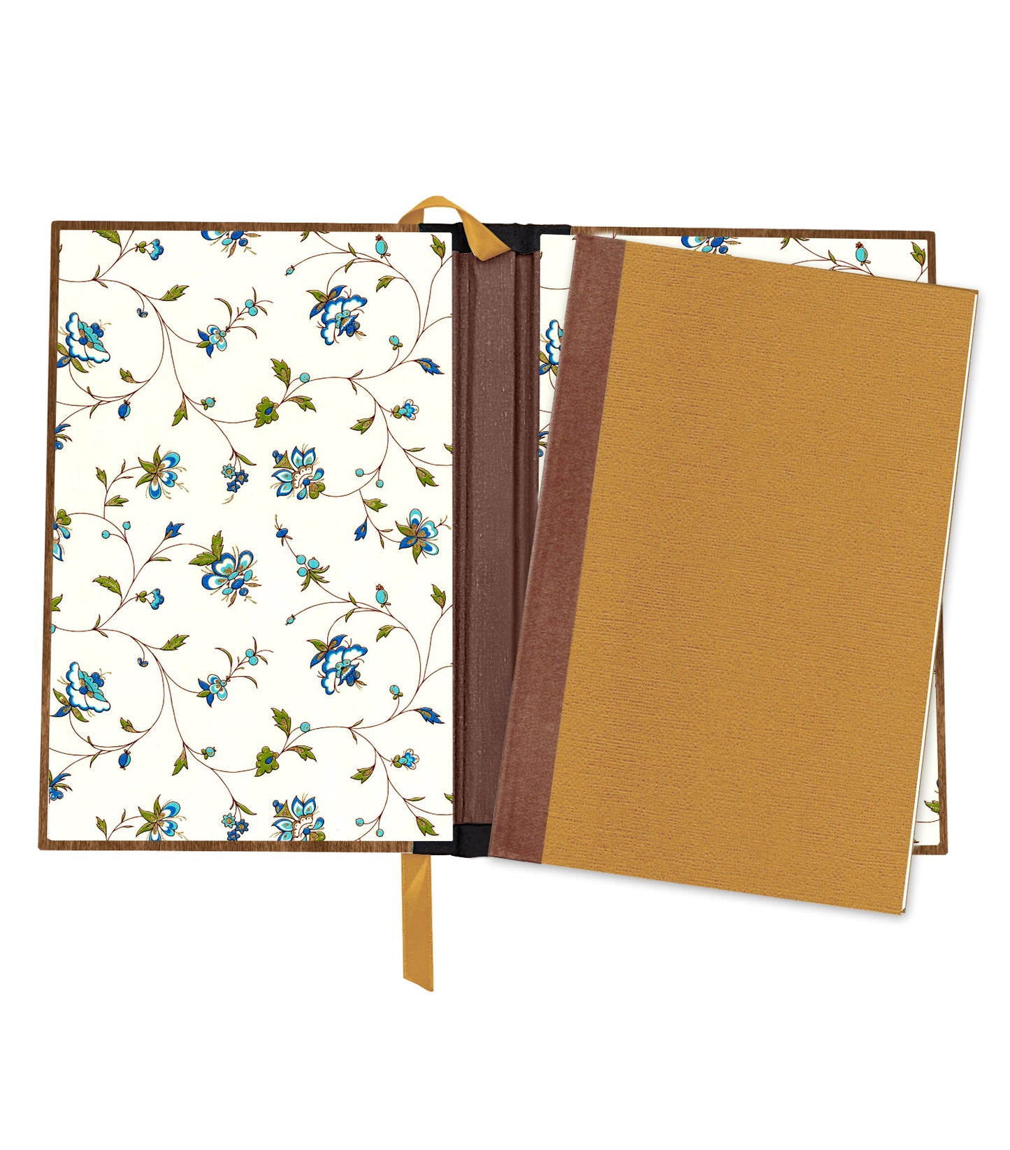 Enchanted Key Magnetic Wooden Journal, Brown & Cream