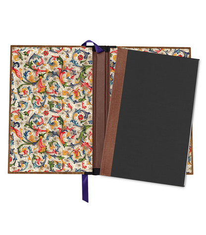 Puffin Merchant Magnetic Wooden Journal, Brown & Dark Purple