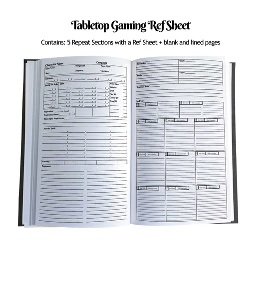 Tabletop Game Character Sheet Magnetic Journal Refill (1 size)