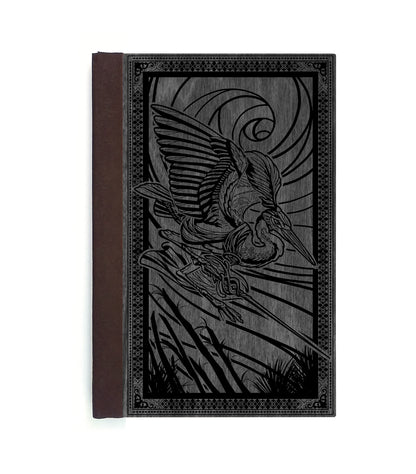 Heron Fencer Magnetic Wooden Journal, Black & Black