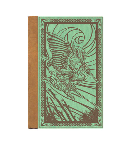 Heron Fencer Magnetic Wooden Journal, Jade & Lichen