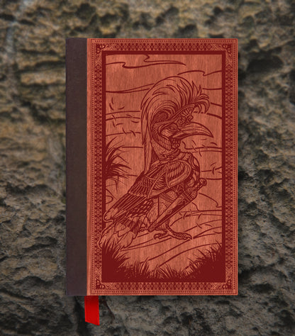 Hornbill General Magnetic Wooden Journal, Red & Dark Red