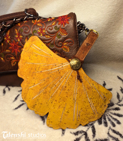 Fall Gold Ginko Leaf Wallet or Coin Purse (2 sizes)