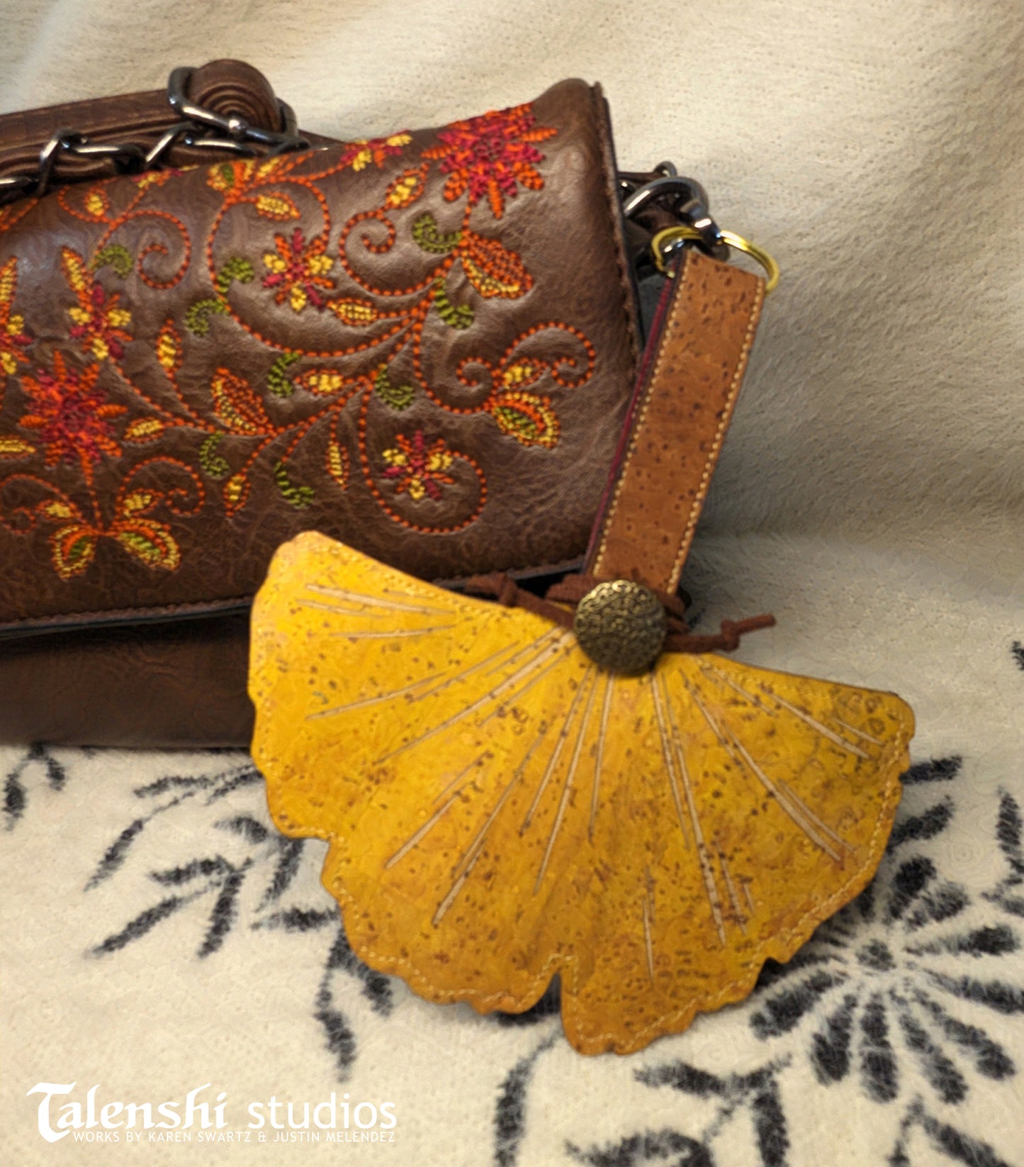 Fall Gold Ginko Leaf Wallet or Coin Purse (2 sizes)