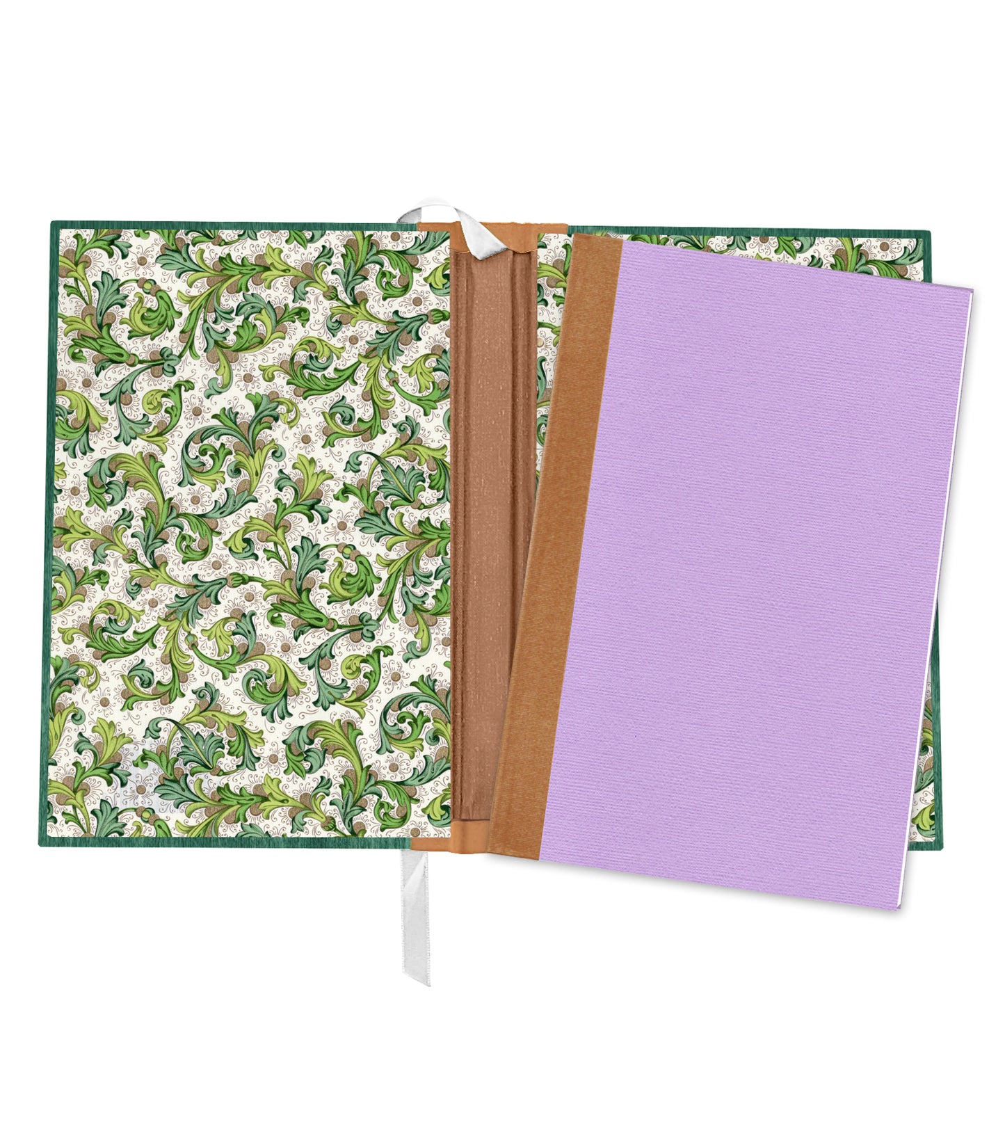 Mage Priest Magpie Magnetic Wooden Journal, Green & Lavender