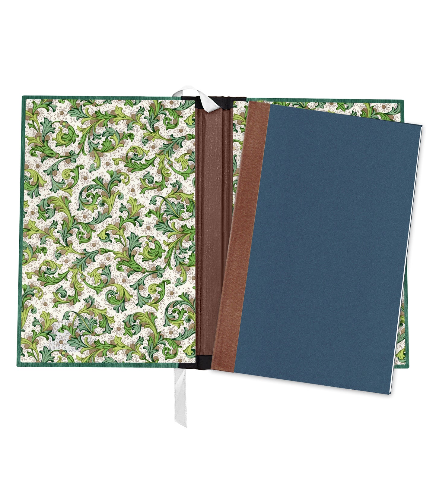 Heron Fencer Magnetic Wooden Journal, Green & Cream
