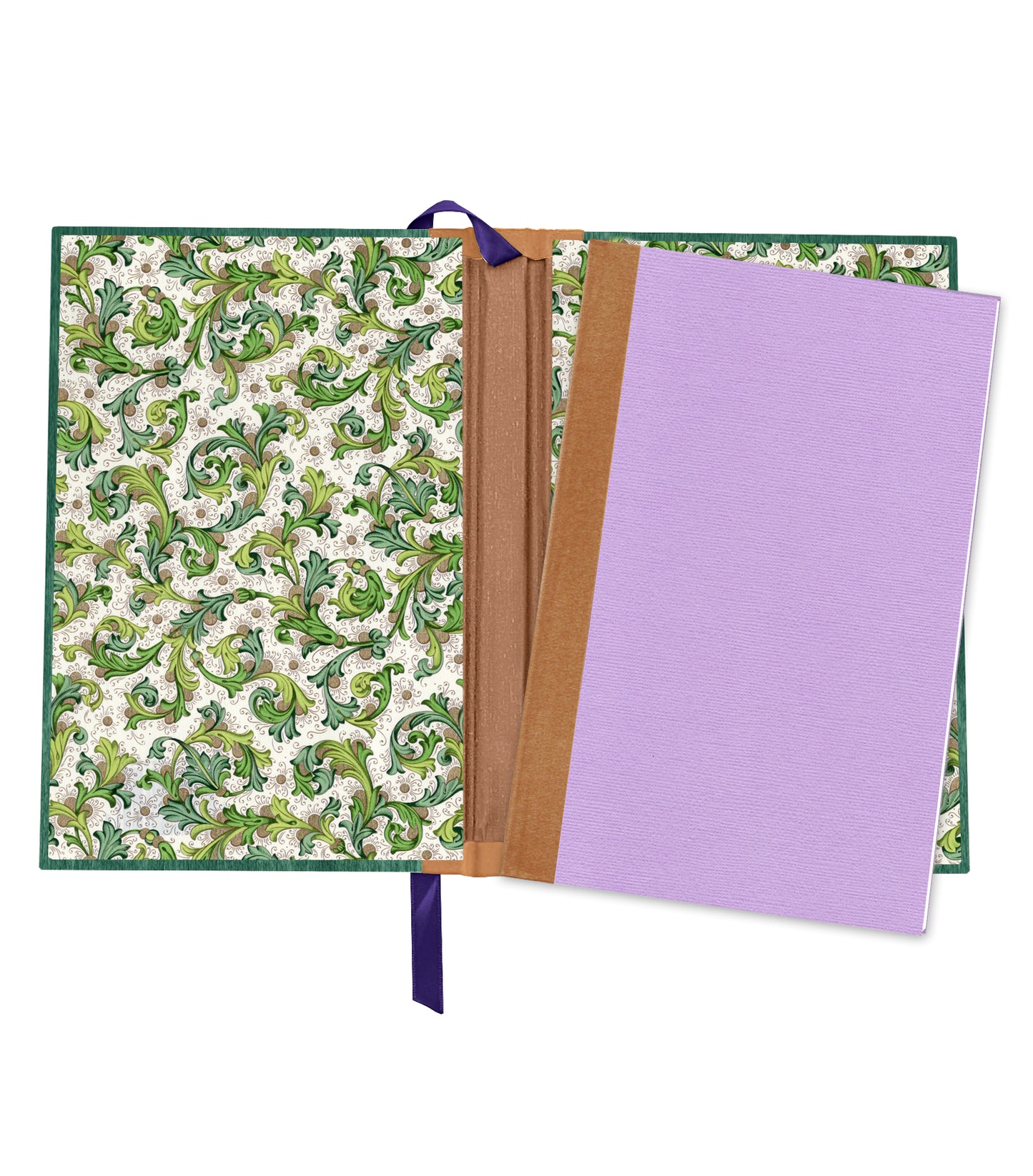 Scarabesque Beetle Magnetic Wooden Journal, Green & Lavender