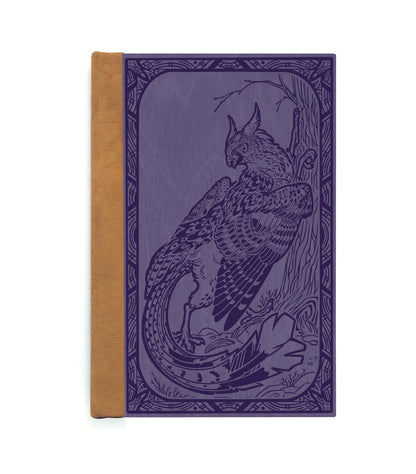 Gryphon's Scratching Tree Wooden Journal, Purple & Dark Purple