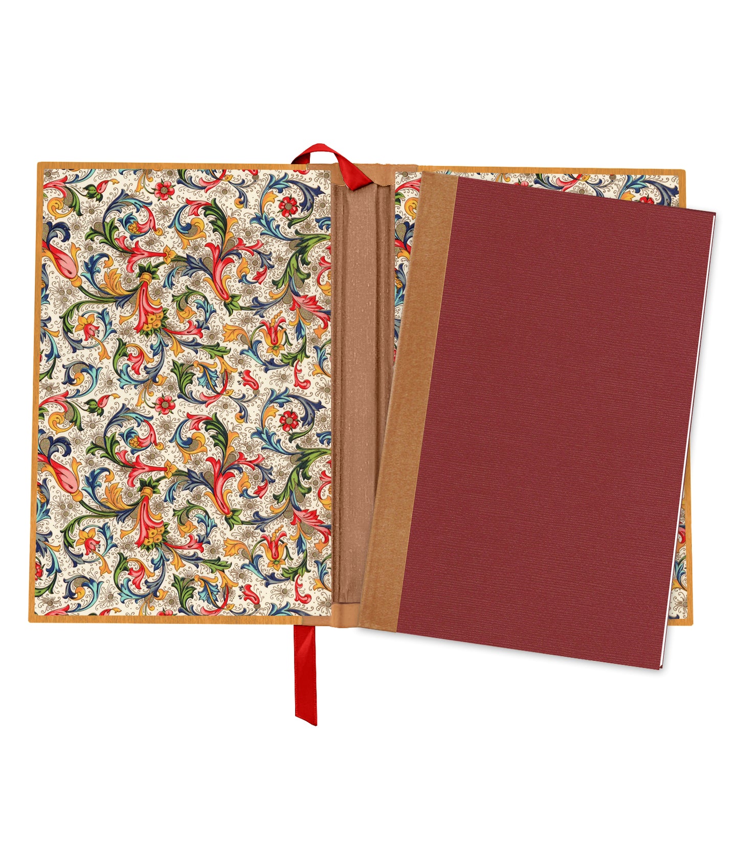 Cheerful Bat Magnetic Wooden Journal, Honey & Terra Cotta