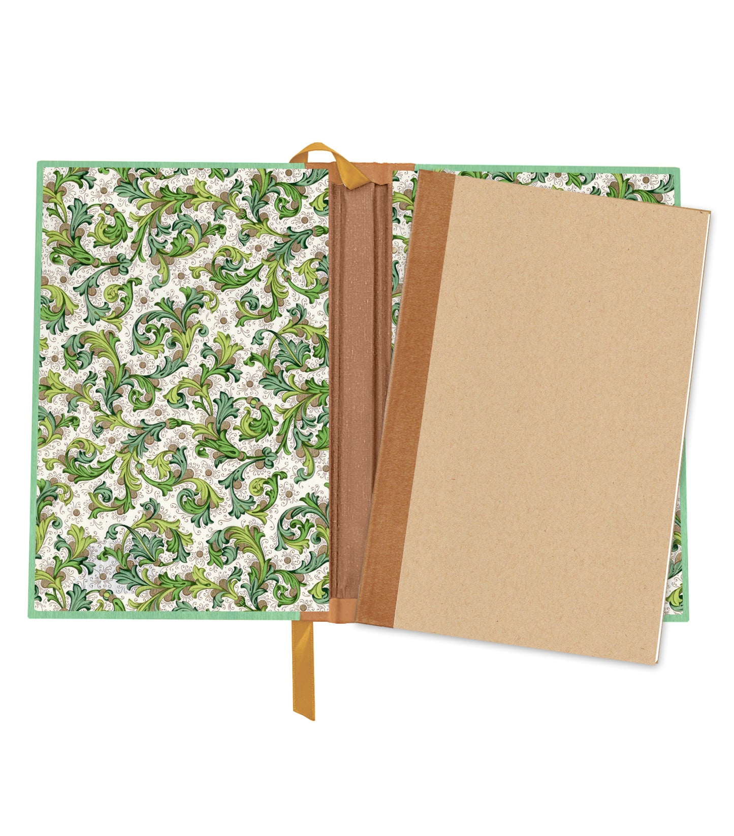 Violet Fields Magnetic Wooden Journal, Jade & Cream