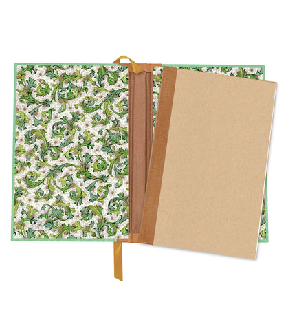 Violet Fields Magnetic Wooden Journal, Jade & Cream