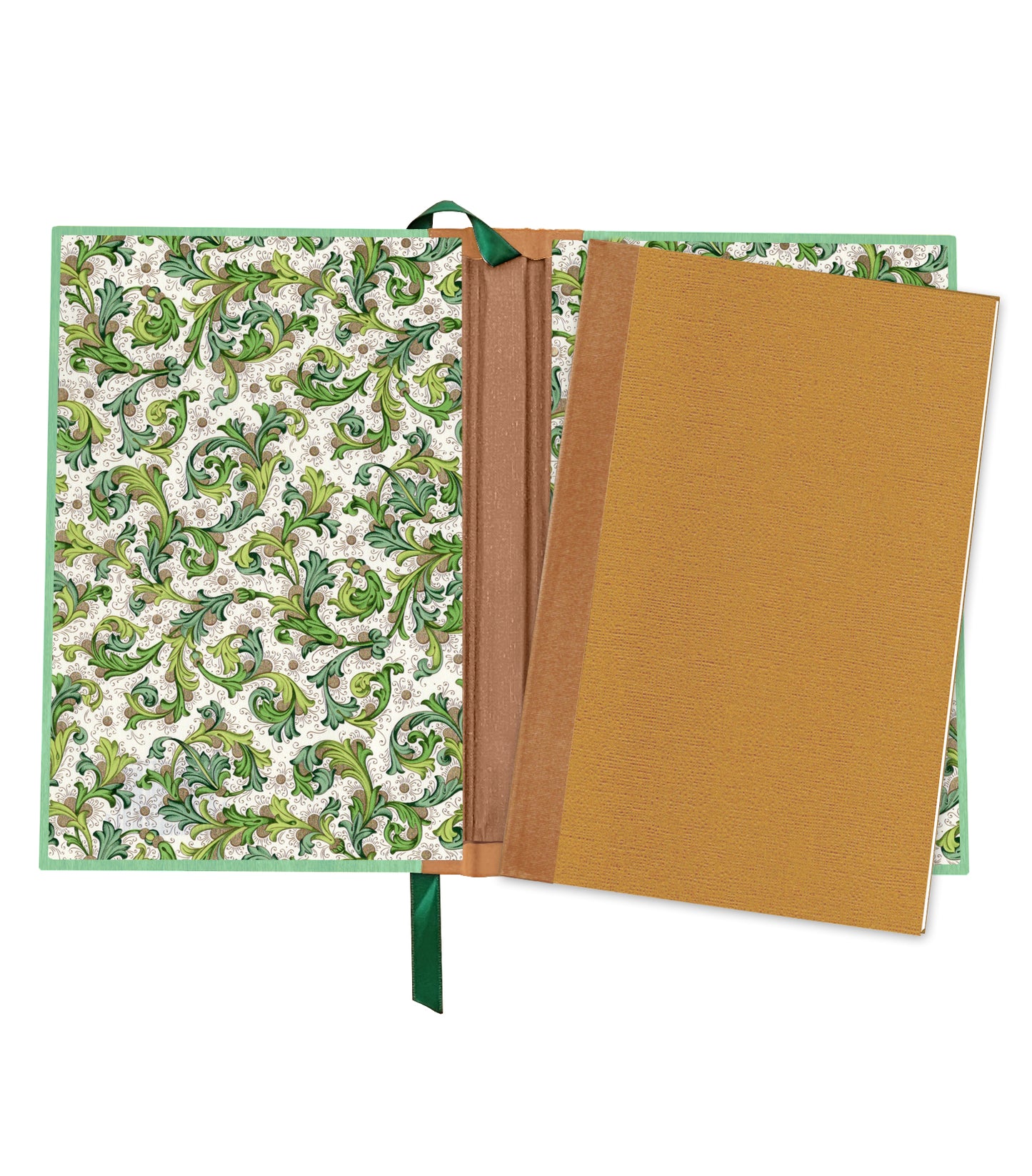 Luna Moth Magnetic Wooden Journal, Jade & Pale Lime