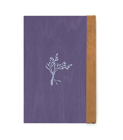 Enchanted Key Magnetic Wooden Journal, purple & gray