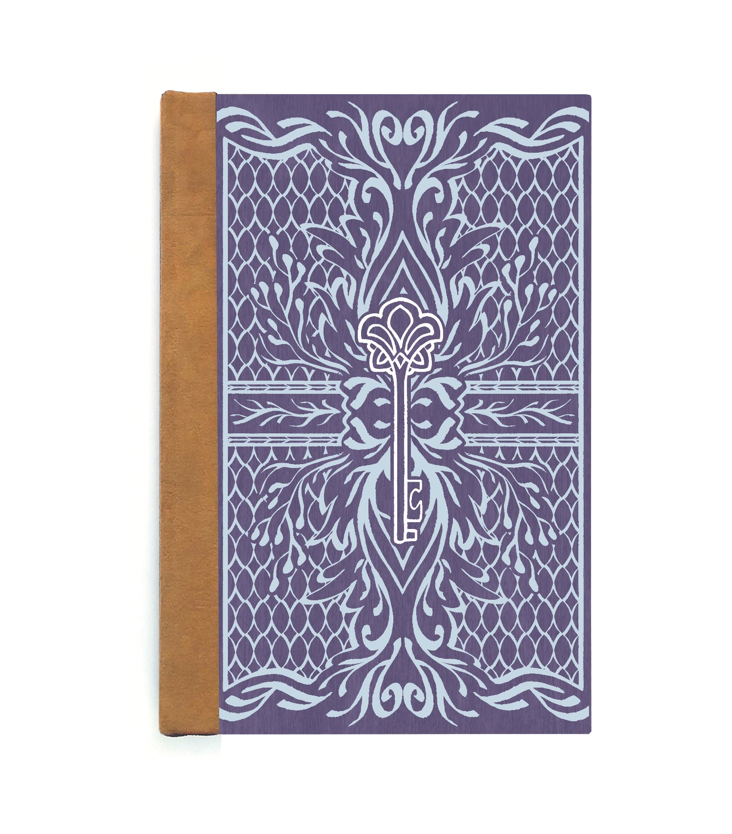 Enchanted Key Magnetic Wooden Journal, purple & gray