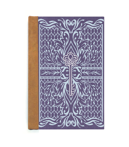 Enchanted Key Magnetic Wooden Journal, purple & gray
